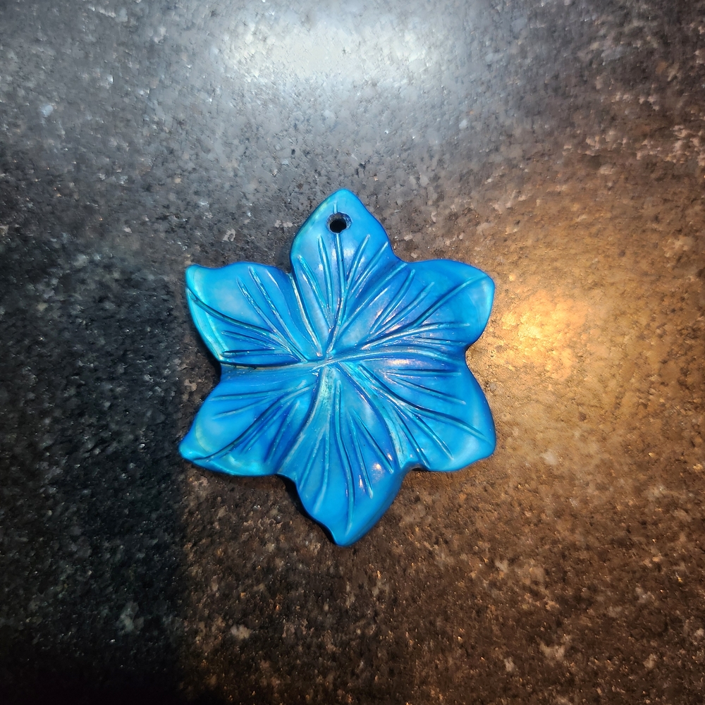 Vibrant Blue Leaf Pendant